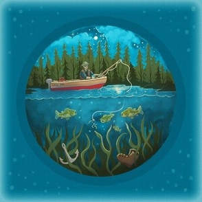Midnight Bass Fishing by Kim Marshall Studio