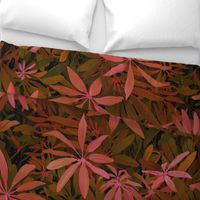 Tropical Sunset Wallpaper Large | Warm Coral Red