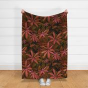 Tropical Sunset Wallpaper Large | Warm Coral Red