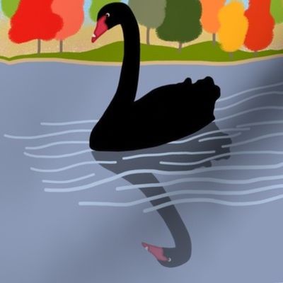 Black Swan Lake (autumn) - half brick, medium 