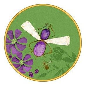 Suffragette bug circle 6in embroidery hoop size