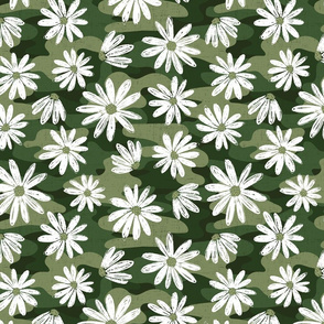 Green Camo Daisies-large scale