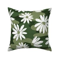 Green Camo Daisies-extra large scale