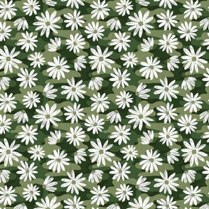 Green Camo Daisies- medium scale