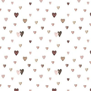 Watercolor powdery pink and neutral beige hearts 2