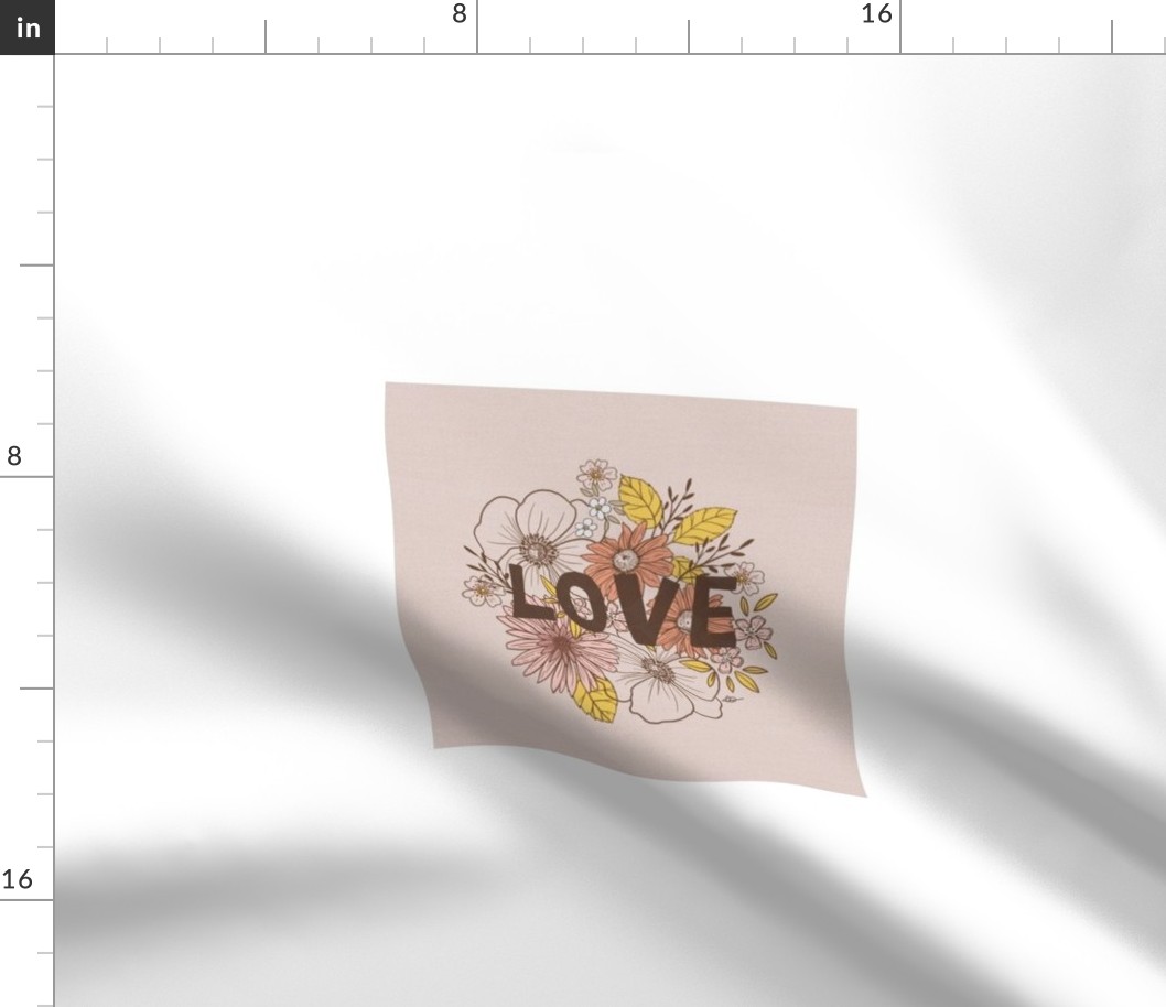 Embrodery Template vintage flower LOVE