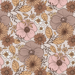 Vintage flowes brown rose