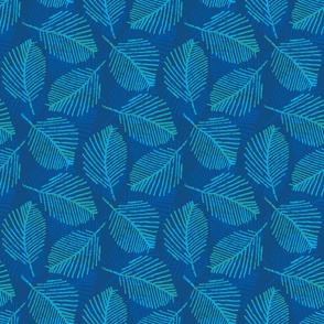 Blue Feathered Leaves 