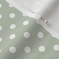 Dark Dotty: Sage Green & White Polka Dot