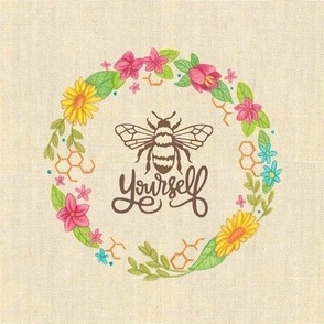 Bee Yourself Embroidery Template