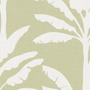 Modern Holiday - Palms on Light Olive Green / Large