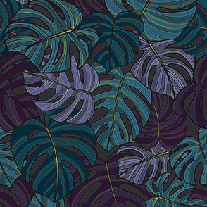 WP21 004'1'1 AL Moody Monstera Night