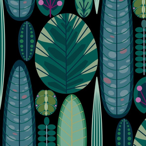 Moody tropical leaves - large