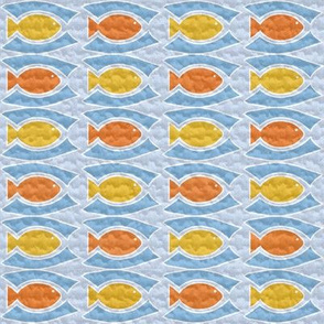 Fish School Yellow Orange Blue