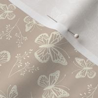 Soft dusky pink, butterflies, butterfly, floral