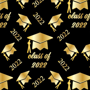 6" Gold Grad Cap Class of 2022 Pattern