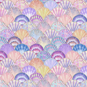 Colorful purple and orange seashells