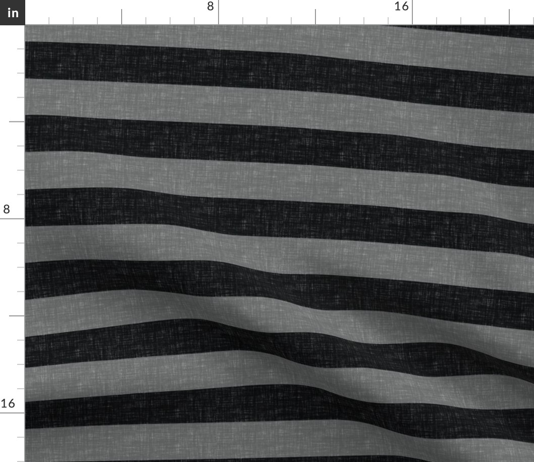 black big linen stripes