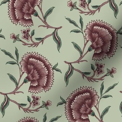 Carnation Print Purple Mint