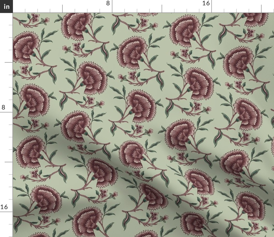 Carnation Print Purple Mint