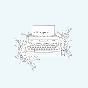 Shit happens vintage typewriter embroidery kit