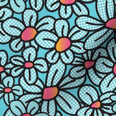 Flower Pop Border (Aqua)