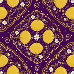 lemons floral purple medium