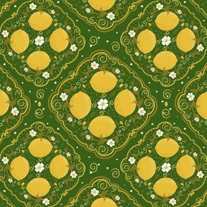 lemons floral green small