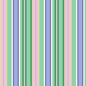 Preppy Spring Stripes (Medium) - Pink, Green, Yellow and Lilac  (TBS206)