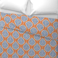 Custom egyptian Paisley orange and blues