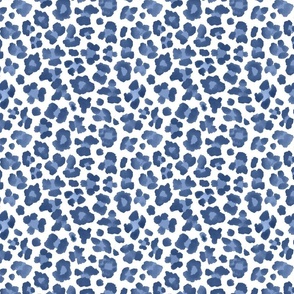 8" Navy Blue Leopard Print