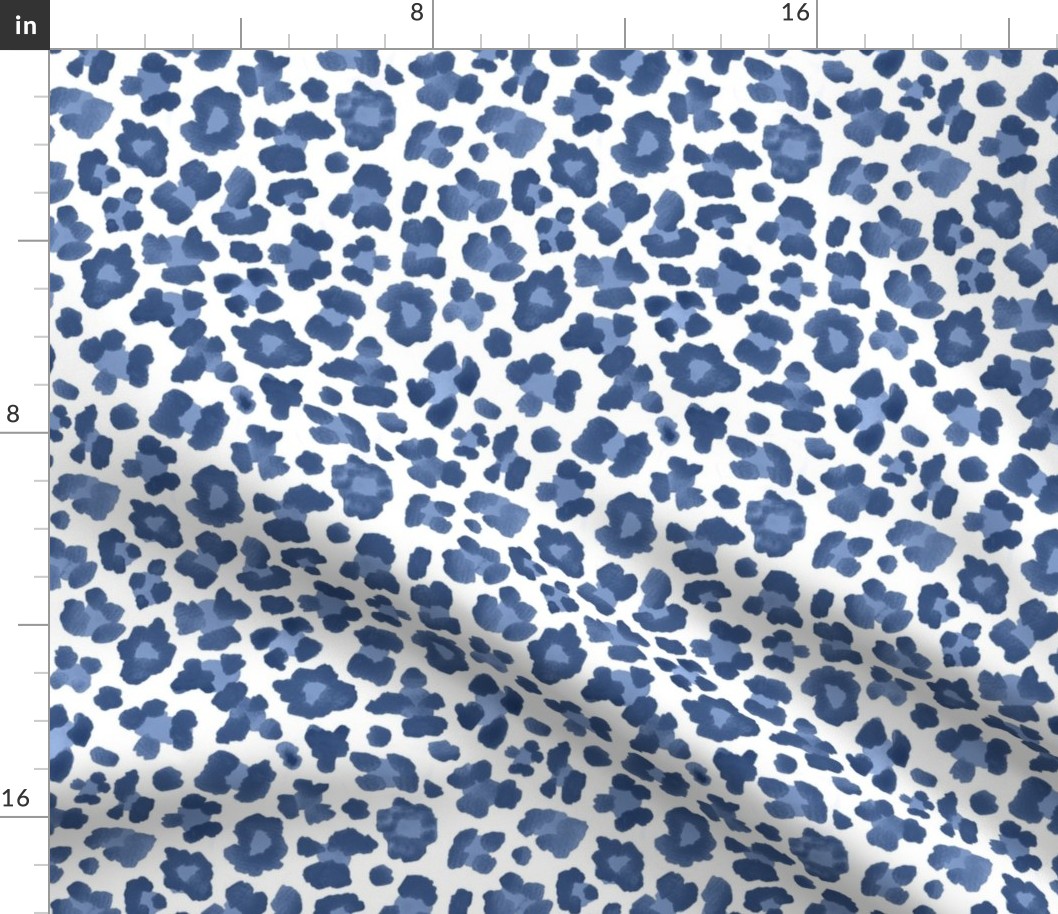 8" Navy Blue Leopard Print