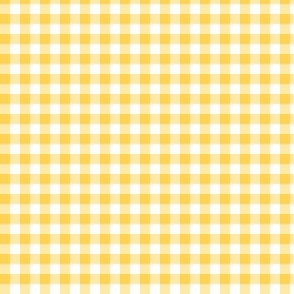 Yellow and white gingham, 5/16" squares