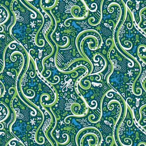 Ocean Currents- aquamarine and green