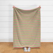 Smaller Scale Watermelon Vertical Stripes in Red Green Lime and Pink