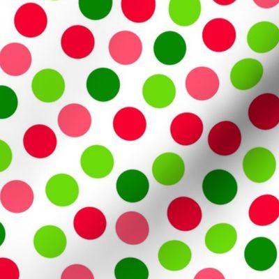 Bigger Scale Watermelon Dots in Red Pink Lime Green Polkadots