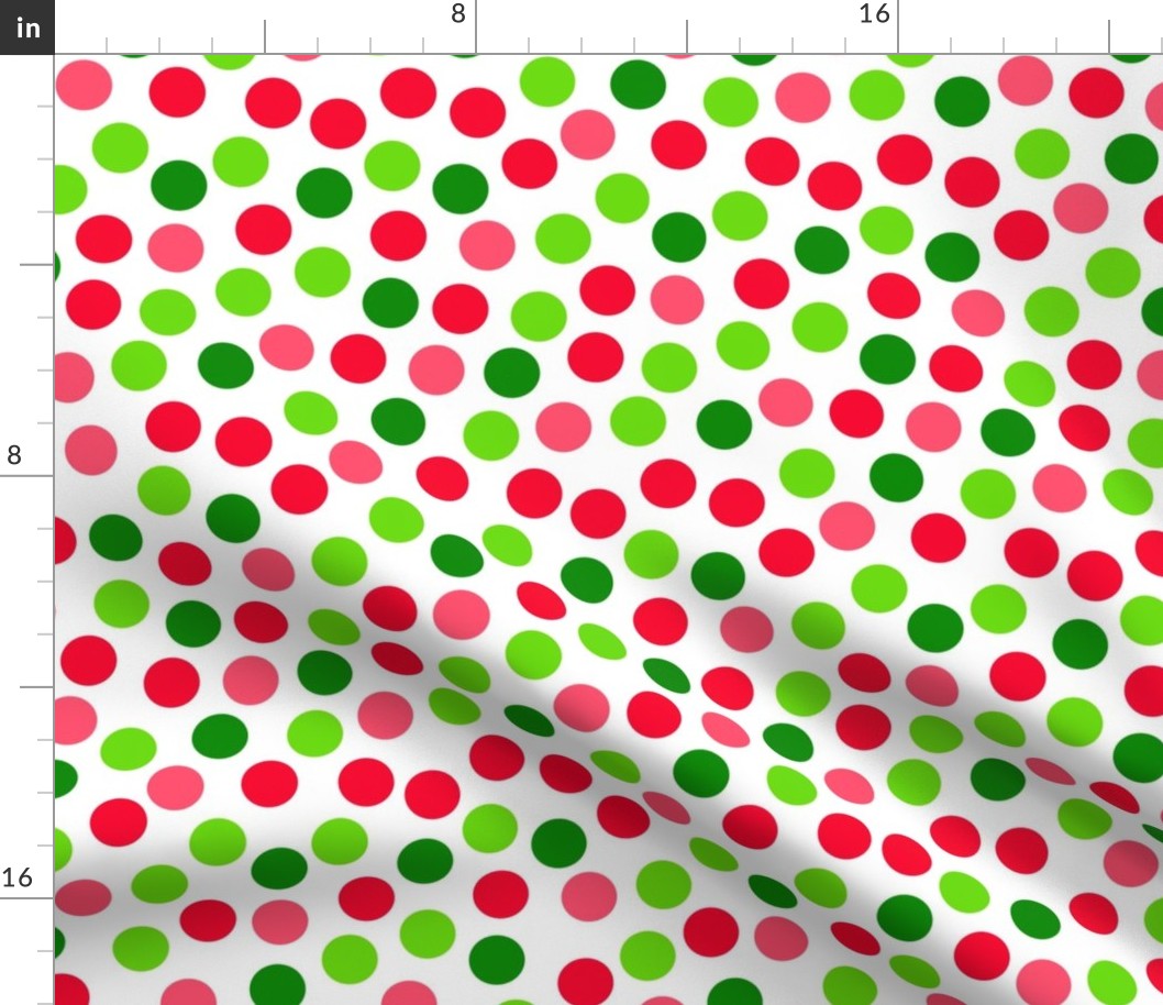 Bigger Scale Watermelon Dots in Red Pink Lime Green Polkadots