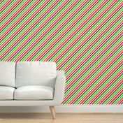 Bigger Scale Diagonal Watermelon Stripes in Red Green Pink Lime