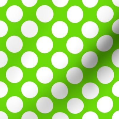 Bigger Scale White Dots on Green Watermelon Polkadots