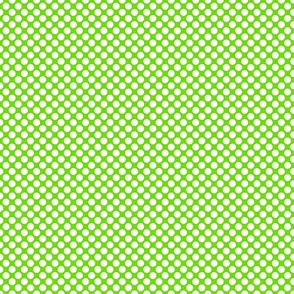 Smaller Scale White Dots on Green Watermelon Polkadots
