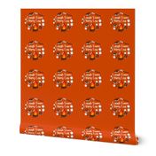 6" Circle Panel Laugh More Worry Less Smores Campfire Toasted Marshmallows on Autumn Orange for Embroidery Hoop Projects Quilt Squares