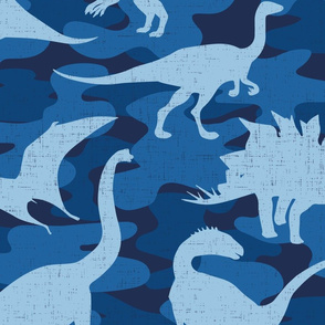 Blue Camo Dinosaurs-extra large scale