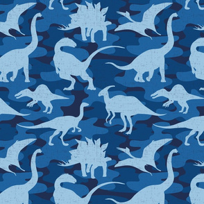 Blue Camo Dinosaurs-large scale