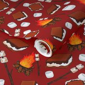 Large Scale Smores Campfire Toasted Marshmallows in Rich Red 