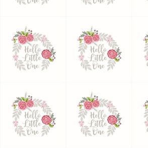 Floral Wreath Embroidery Hello Baby -01