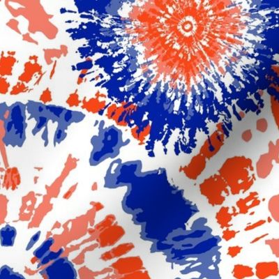 Royal Blue and Bright Orange Tie Dye Small