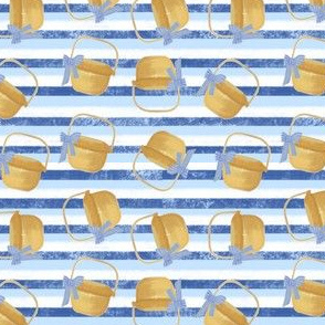 Nantucket baskets ditsy toss blue stripe