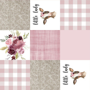 little lady cow patchwork - burgundy blush rotated