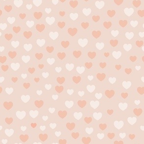 Small scale blush valentine hearts petal signature cotton solid coordinate  by art for joy lesja saramakova gajdosikova design