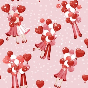 The kitschiest valentines  love celebration in petal signature cotton solids coordinate colors  by art for joy lesja saramakova gajdosikova design